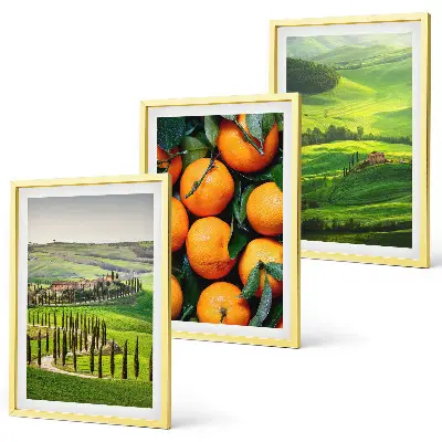 Set de tablouri pentru dormitor cu peisaj rural italian și portocale