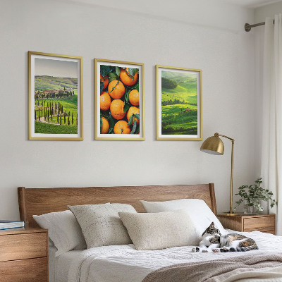 Set tablouri pentru dormitor Peisaj rural italian portocale