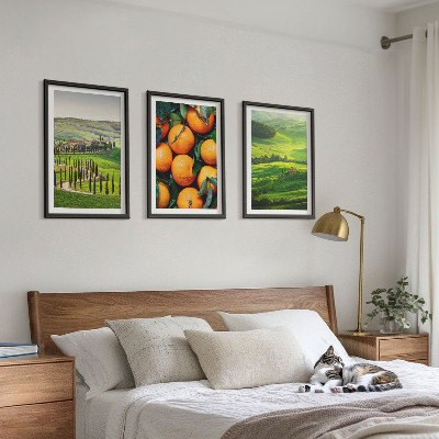 Set tablouri pentru dormitor Peisaj rural italian portocale