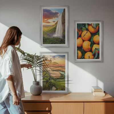 Set tablouri decorative Cascada Orange Mountain