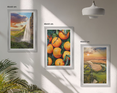 Set tablouri decorative Cascada Orange Mountain