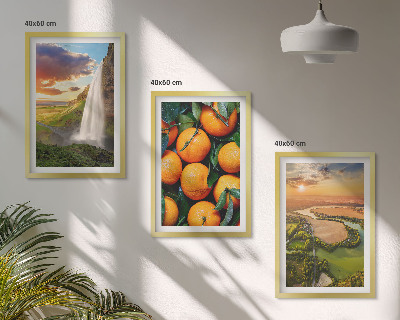 Set tablouri decorative Cascada Orange Mountain