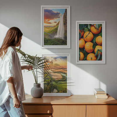 Set tablouri decorative Cascada Orange Mountain