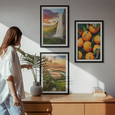 Set tablouri decorative Cascada Orange Mountain