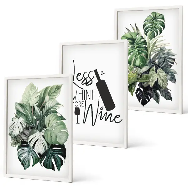 Set tablouri decorative cu frunze de plantă agățătoare