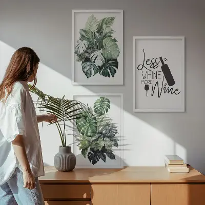 Set tablouri decorative cu frunze de plantă agățătoare