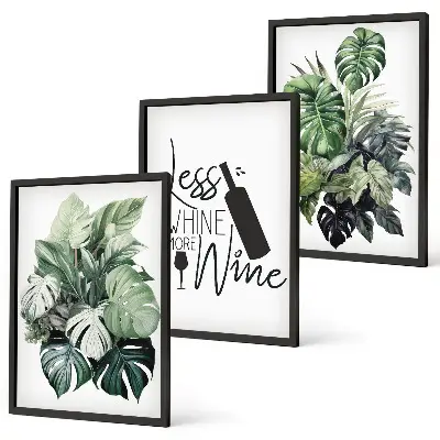 Set tablouri decorative cu frunze de plantă agățătoare