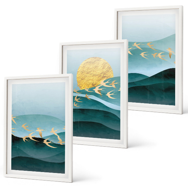 Set tablouri decorative Peisaje abstracte de apus de soare