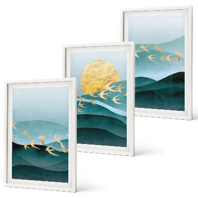Set tablouri decorative Peisaje abstracte de apus de soare