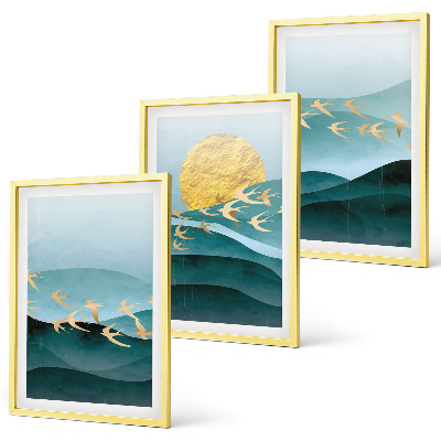 Set tablouri decorative Peisaje abstracte de apus de soare