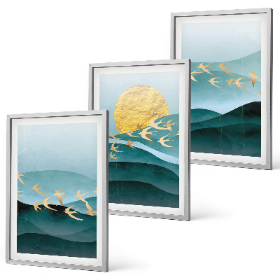 Set tablouri decorative Peisaje abstracte de apus de soare