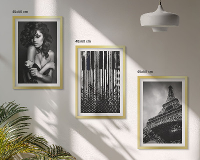 Set tablouri decorative Portretul unei femei cu un trandafir Eiffel