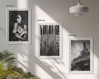 Set tablouri decorative Portretul unei femei cu un trandafir Eiffel