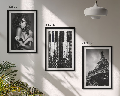 Set tablouri decorative Portretul unei femei cu un trandafir Eiffel