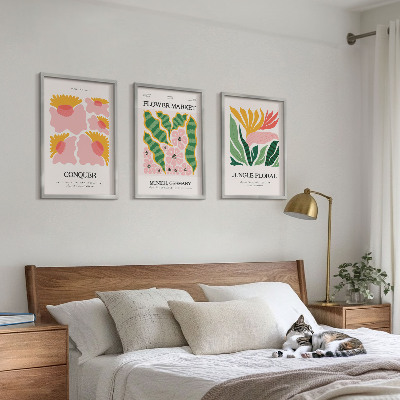 Set tablouri decorative Postere moderne cu flori și frunze
