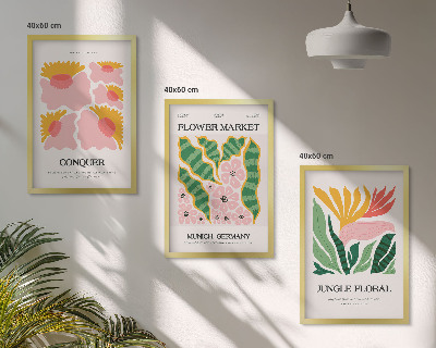 Set tablouri decorative Postere moderne cu flori și frunze