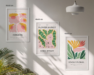 Set tablouri decorative Postere moderne cu flori și frunze