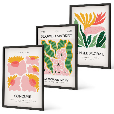 Set tablouri decorative Postere moderne cu flori și frunze