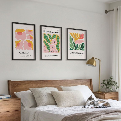 Set tablouri decorative Postere moderne cu flori și frunze