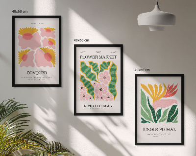 Set tablouri decorative Postere moderne cu flori și frunze