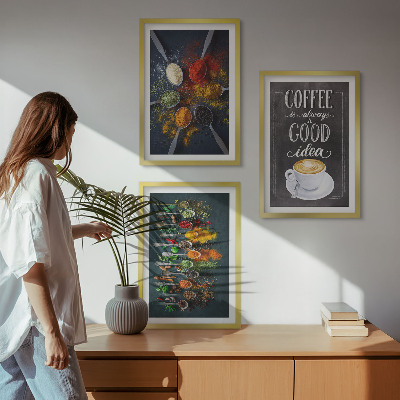 Set tablouri pentru dormitor Condimente, cafea, ierburi, modele