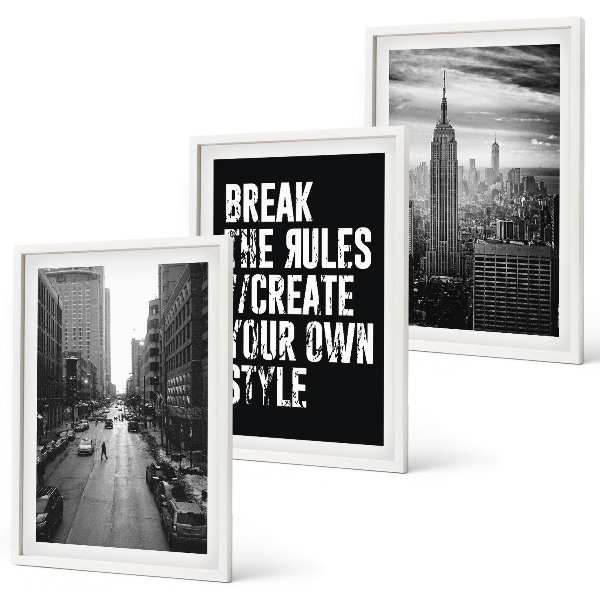 Set tablouri decorative Inspirație pentru străzile orașului în alb și negru