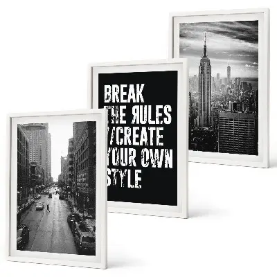 Set tablouri decorative inspirație urbană în alb și negru