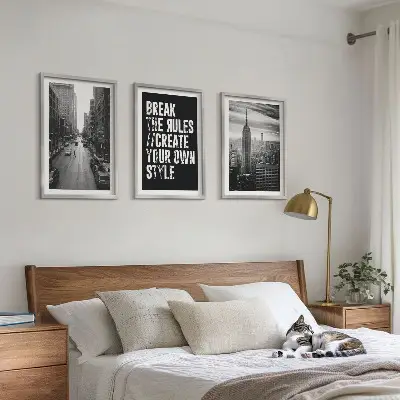 Set tablouri decorative inspirație urbană în alb și negru