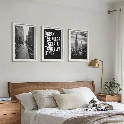 Set tablouri decorative inspirație urbană în alb și negru