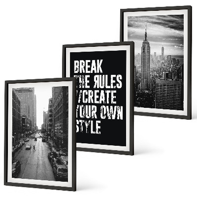 Set tablouri decorative Inspirație pentru străzile orașului în alb și negru