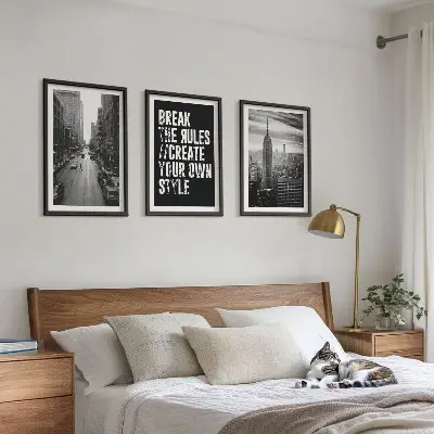 Set tablouri decorative inspirație urbană în alb și negru