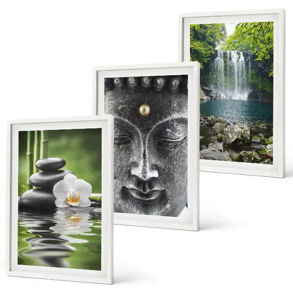 Set tablouri decorative pietre de armonie cu Buddha și apă