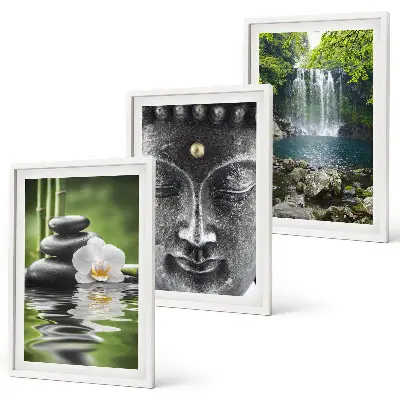 Set tablouri decorative pietre de armonie cu Buddha și apă