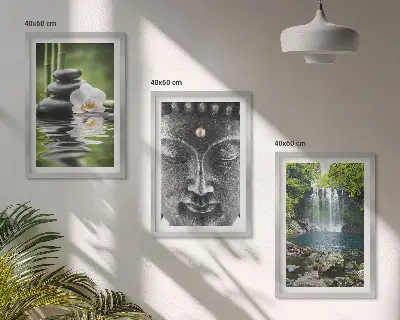 Set tablouri decorative pietre de armonie cu Buddha și apă