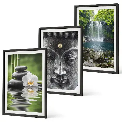 Set tablouri decorative pietre de armonie cu Buddha și apă