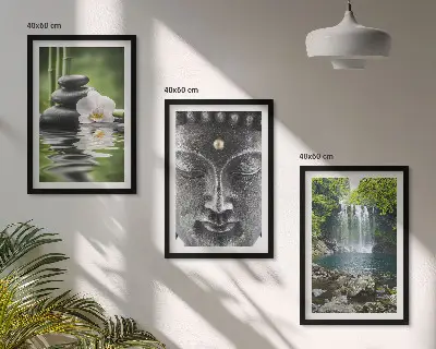 Set tablouri decorative pietre de armonie cu Buddha și apă