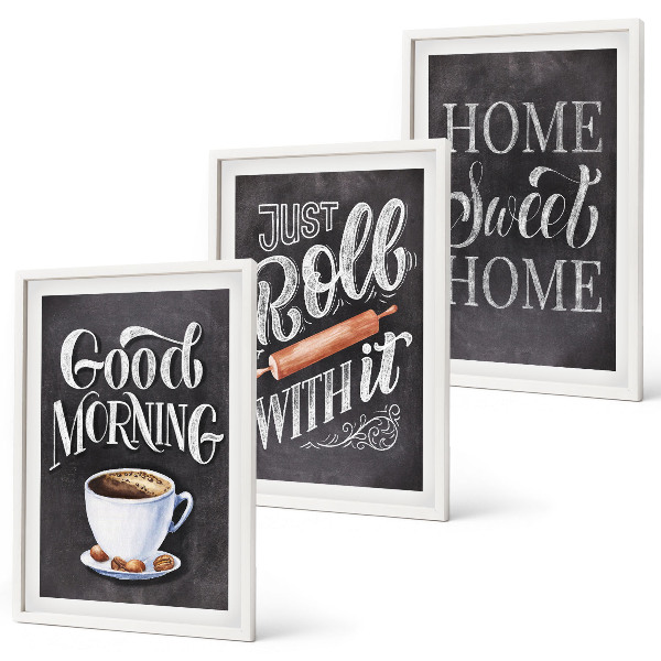 Set tablouri decorative Inscripții cu motive pentru bucătărie