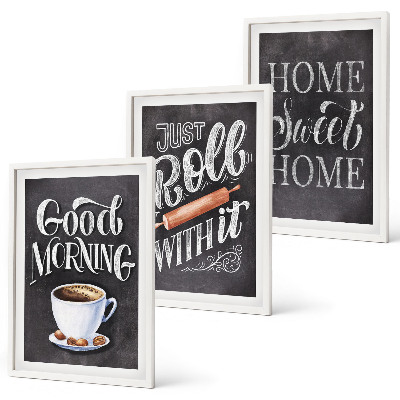 Set tablouri decorative Inscripții cu motive pentru bucătărie