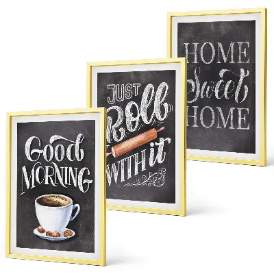 Set de tablouri decorative cu inscripții și motive pentru bucătărie