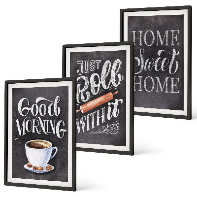 Set tablouri decorative Inscripții cu motive pentru bucătărie
