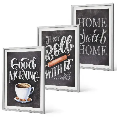 Set de tablouri decorative cu inscripții și motive pentru bucătărie