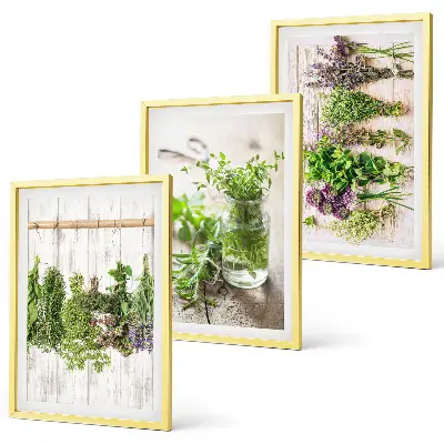 Set de tablouri pentru dormitor cu model plante aromatice pentru bucătărie