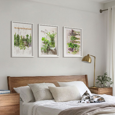 Set tablouri pentru dormitor Plante aromatice pentru bucătărie