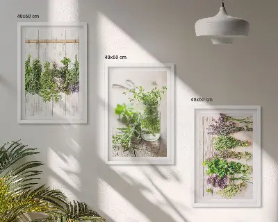 Set de tablouri pentru dormitor cu model plante aromatice pentru bucătărie