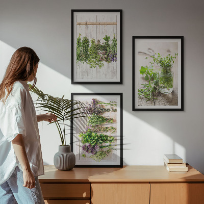 Set tablouri pentru dormitor Plante aromatice pentru bucătărie