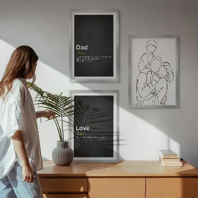 Set tablouri decorative artă liniară cu tematică de familie, dragoste și paternitate