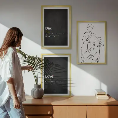 Set tablouri decorative artă liniară cu tematică de familie, dragoste și paternitate