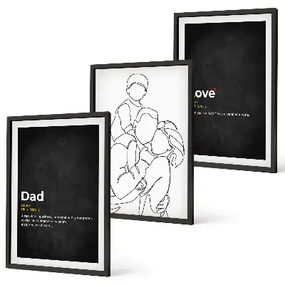 Set tablouri decorative artă liniară cu tematică de familie, dragoste și paternitate