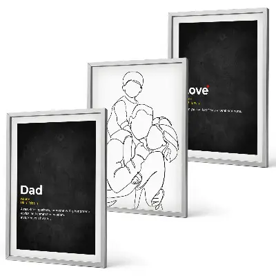 Set tablouri decorative artă liniară cu tematică de familie, dragoste și paternitate