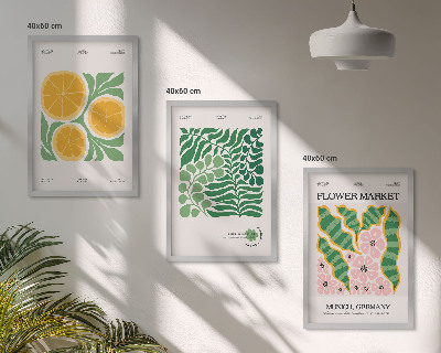 Set tablouri decorative Motive pastelate cu fructe și plante